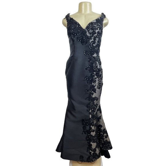 Eleni Elias Womens Black Mermaid Dress Sz 10 (EU 42)